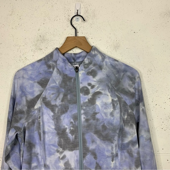 Athleta Salutation Jacquard athletic Zip Up Jacket Size Large - Picture 2 of 12